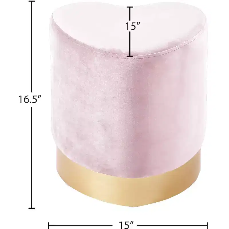 Meridian Furniture,Heart Velvet Ottoman/Stool