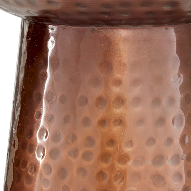 Metal Accent Table with Hammered Design - Bronze or Copper