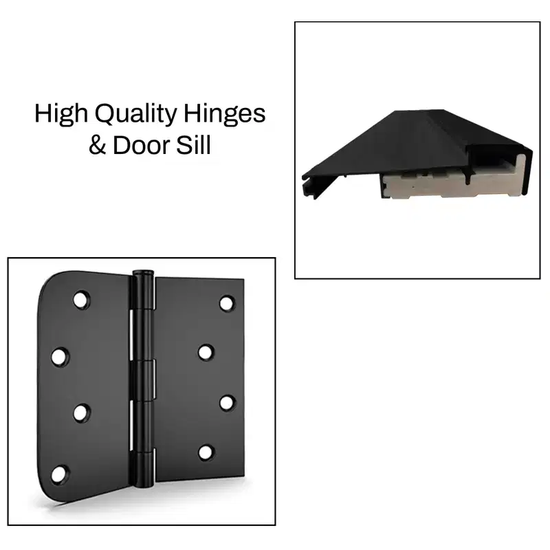 MAYEERTY Fiberglass Entry Door, 6-9/16 Door Frame, Left Hand Inswing, Black