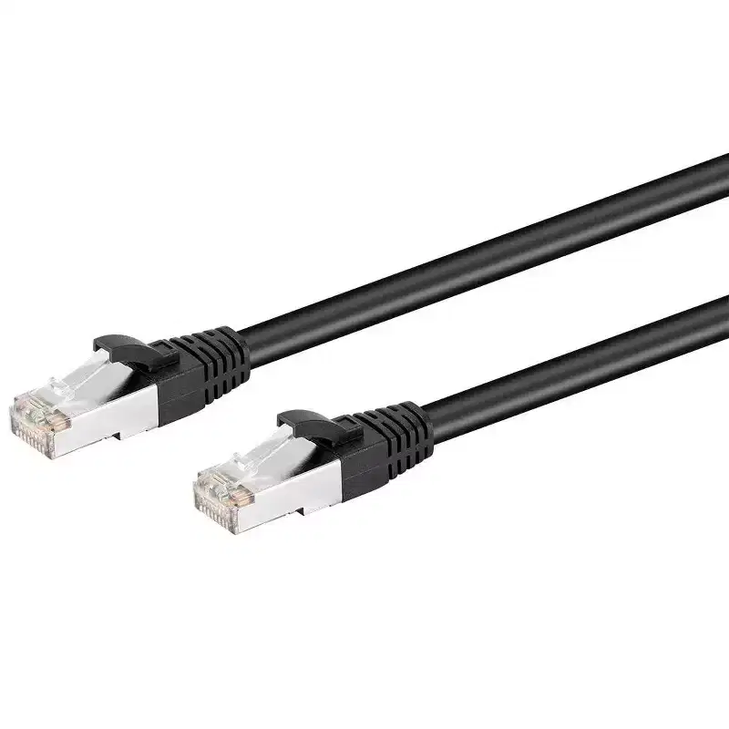 Monoprice Cat6 PoE Ethernet Patch Cable - 50 Feet Black 600V Shielded RJ45 Solid 550MHz 24AWG