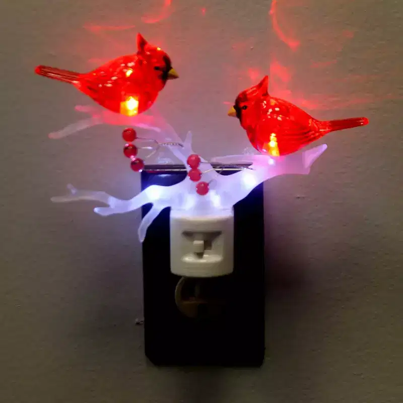 Roman 5.25 In Cardinal On Branch Nightlight Christmas Nightlight , Swivel Base (1PC)