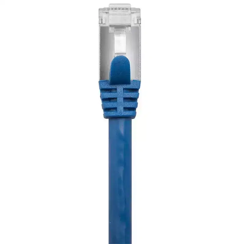 Monoprice Cat7 Ethernet Patch Cable - 7 feet - Blue | Flexboot RJ45 Stranded 600Mhz S/FTP CMX Pure Bare Copper Wire 26AWG - Entegrade Series