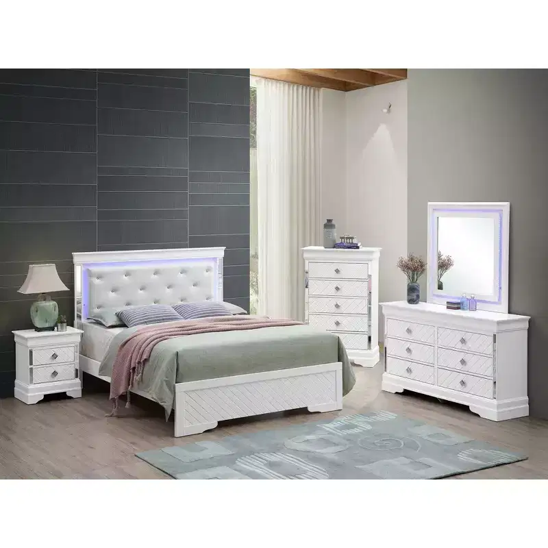 Passion Furniture Verona and Queen Panel Beds