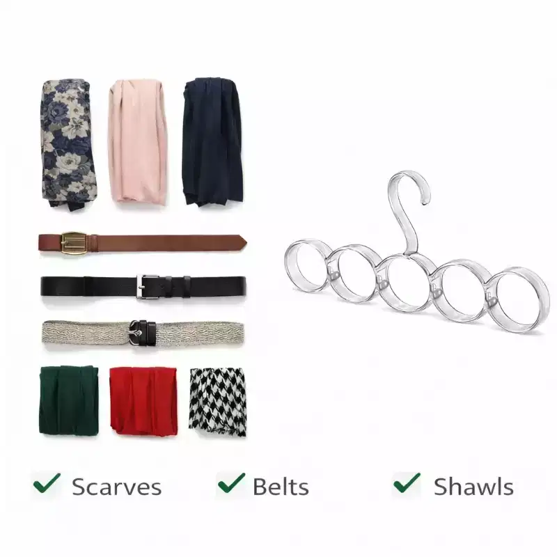 Home Collection 5-Hole Snag-Free Scarf Hanger