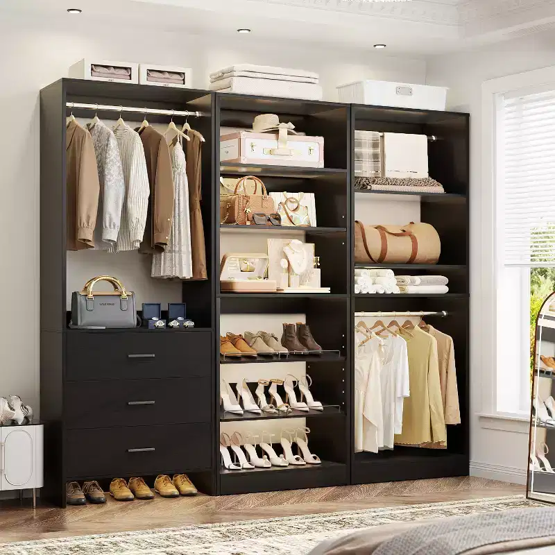 Closet System with Drawers and Shoe Racks