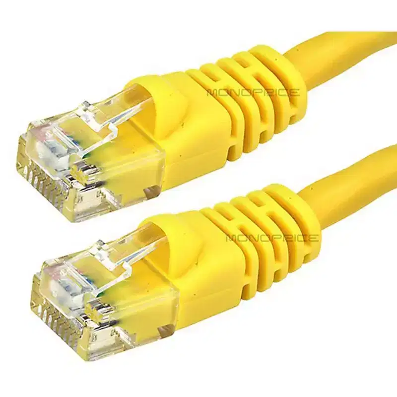 Monoprice Cat5e Ethernet Patch Cable - 3 Feet - Yellow | Network Internet Cord - RJ45, Stranded, 350Mhz, UTP, Pure Bare Copper Wire, 24AWG