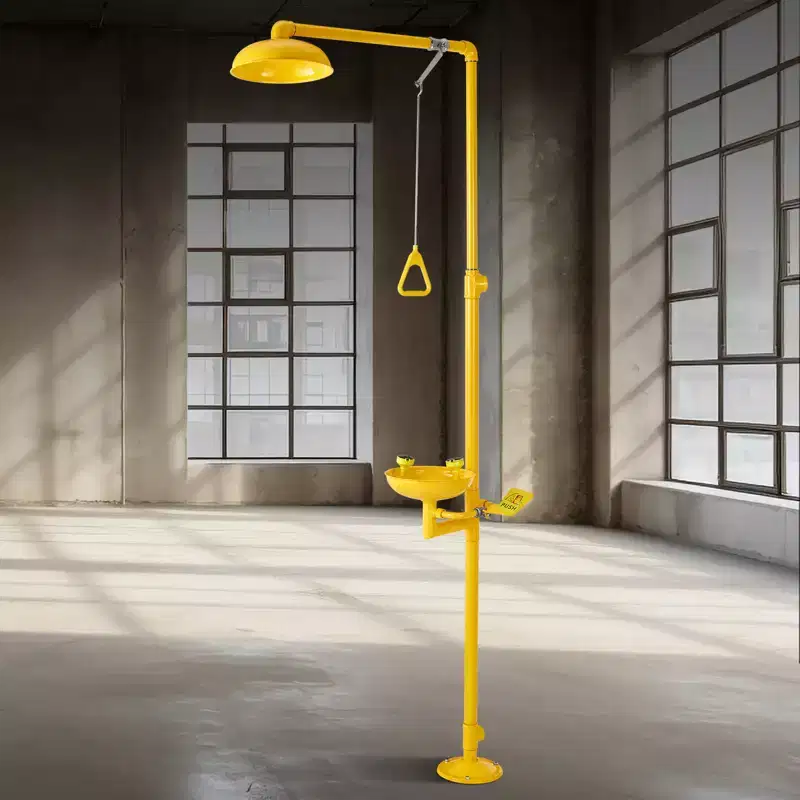 VEVOR Emergency Shower Eye Wash Station, 34.25 x 15.75 x 91.73 Inch 304 Stainless Steel Eyewash and Shower Combination, Yellow