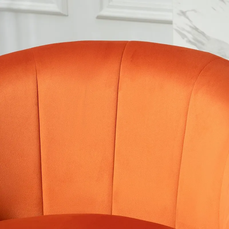 Velvet Accent Armchair with Gold Metal Frame