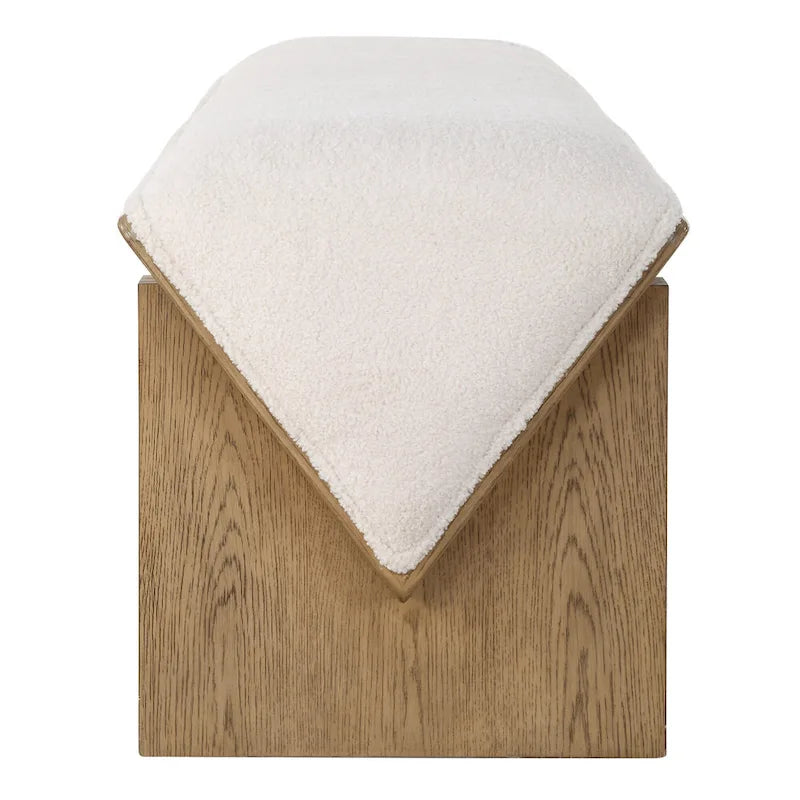 23806 Wedged 59 Wide Wood Framed Polyester Bench
