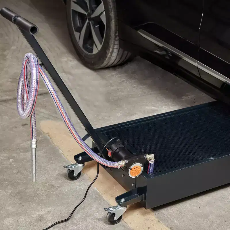 VEVOR Low Profile Oil Drain Pan, 20 Gallon Oil Drain Pan with Pump, Oil Change Pan with 180W Electric Pump, 8.2ft Hose, for Trucks, Buses, RVs