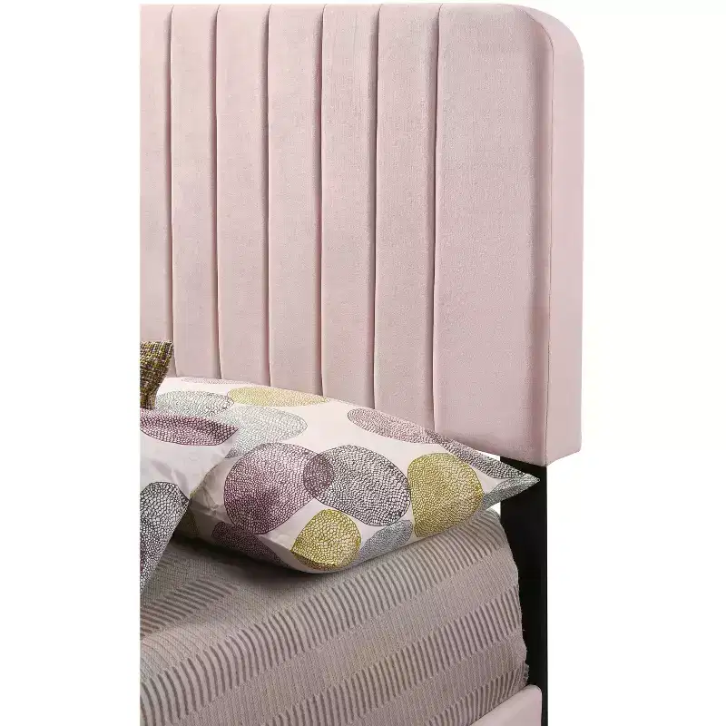 Passion Furniture Lodi Velvet UpholsteChannel Tufted Twin Panel Bed