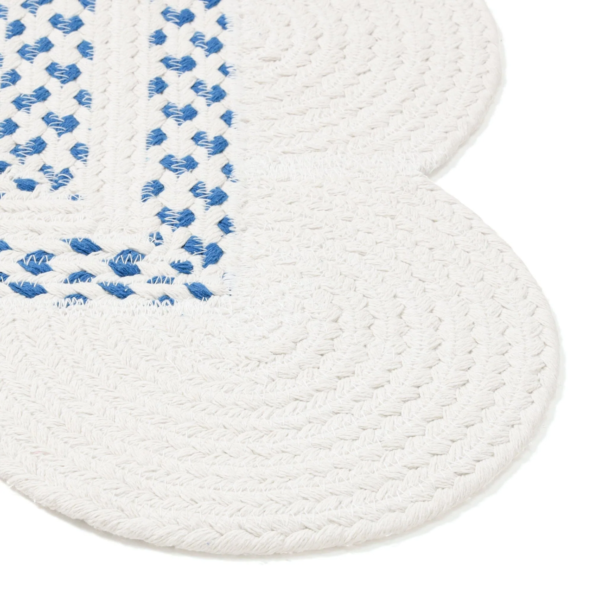 Cotton Rug Small White x Blue