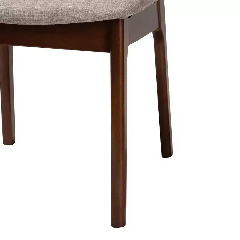Baxton Studio Baxton Studio 2pc Dannon Fabric and Wood Dining Chairs Gray/Walnut Brown/Light Brown: Polyester Upholstery, Rubberwood Frame