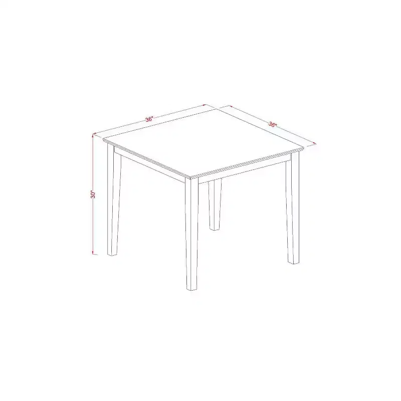 HomeStock 5-Pc Square Linen White Finish Solid Wood Top-Dining Room Set-Seats 4