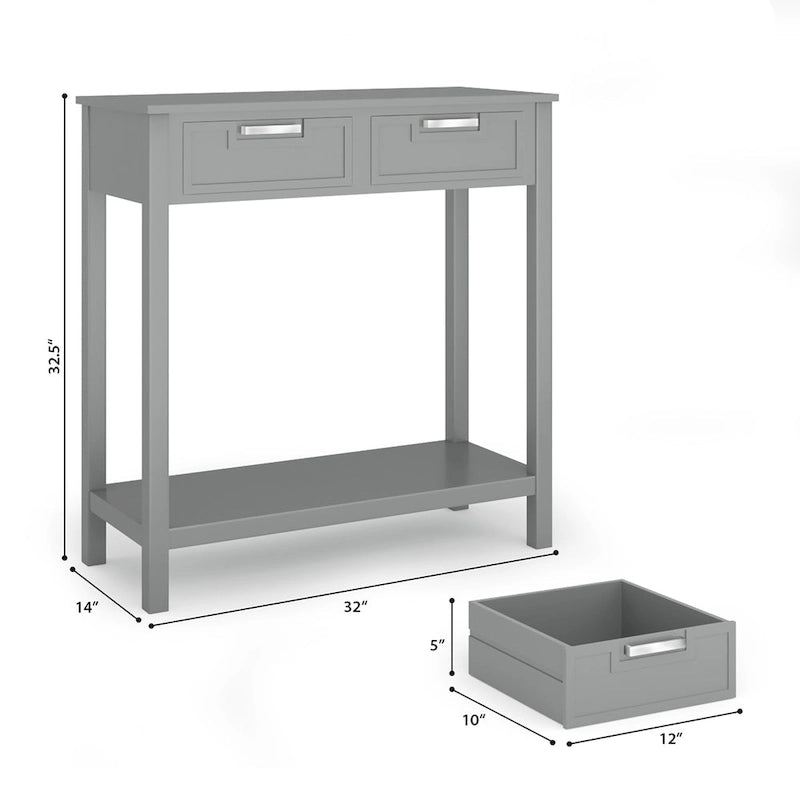 Console Sofa Table Entryway Table with 2 Drawers and Bottom Shelf