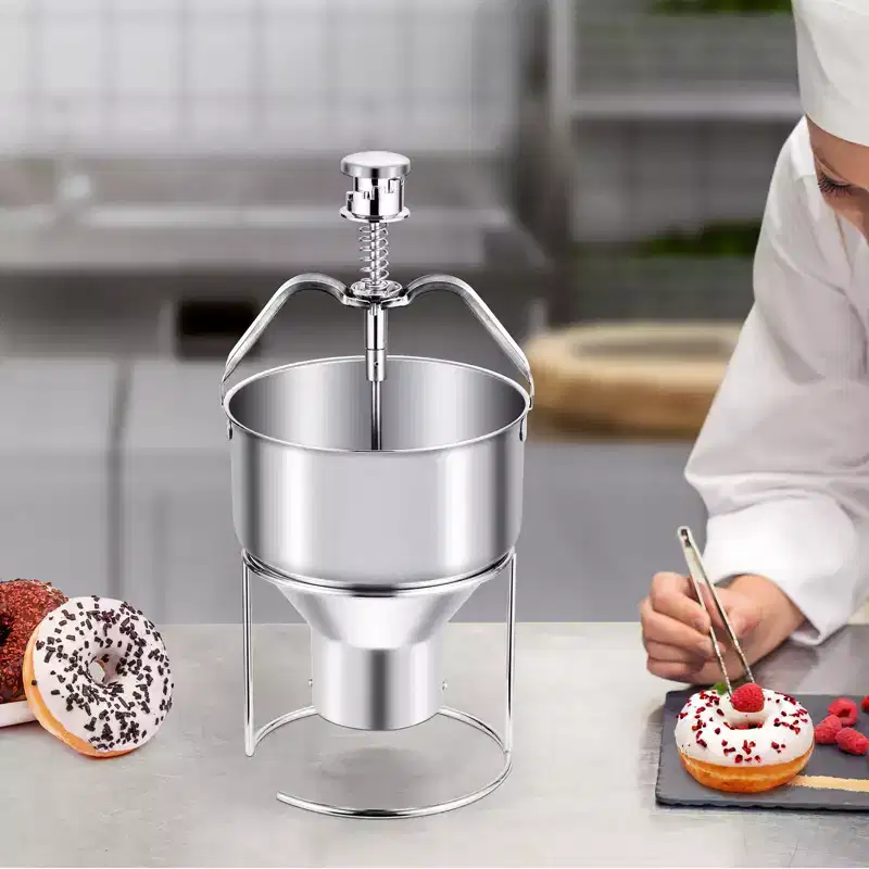 VEVOR Donut Depositor, Large Capacity Manual Donuts Dropper, 304 Stainless Steel Commercial Batter Dispenser, 6 Thicknesses Adjustment, Silver