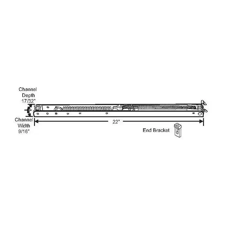 Brixwell Aluminum Channel Balance, 22 Length, 9/16 Width, 14 to 18 lbs Sash Weight, Window Balance Hardware