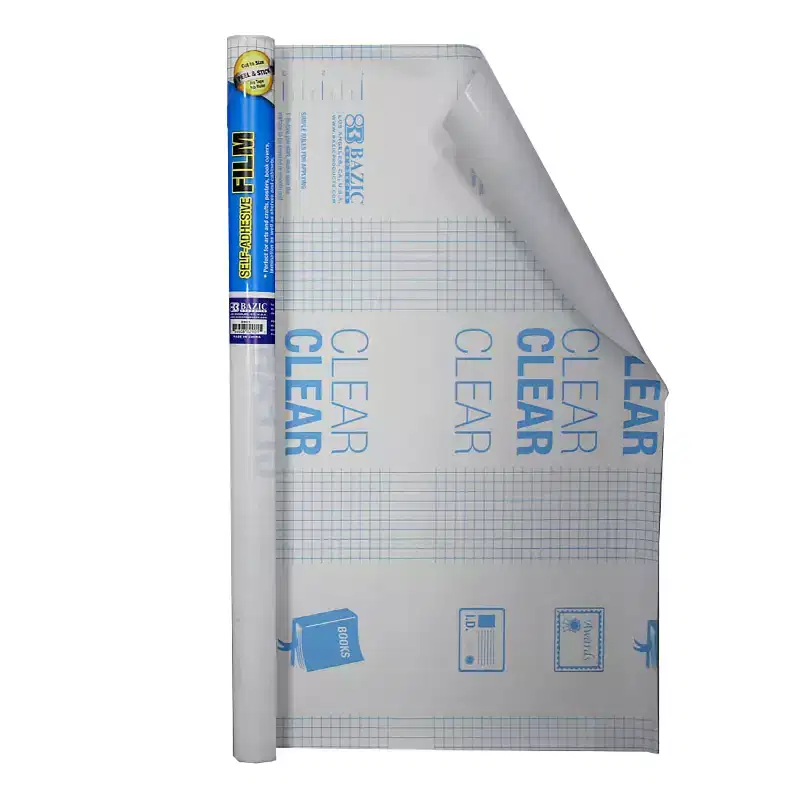 BAZIC Products Clear Self Adhesive Book Cover, 17.5 x 60, Pack of 6