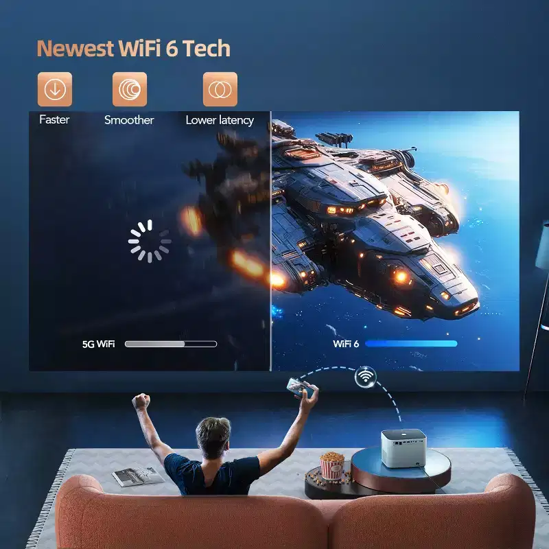 Yaber U11 Projector 1080P with Auto Focus & Keystone, Smart system with Apps