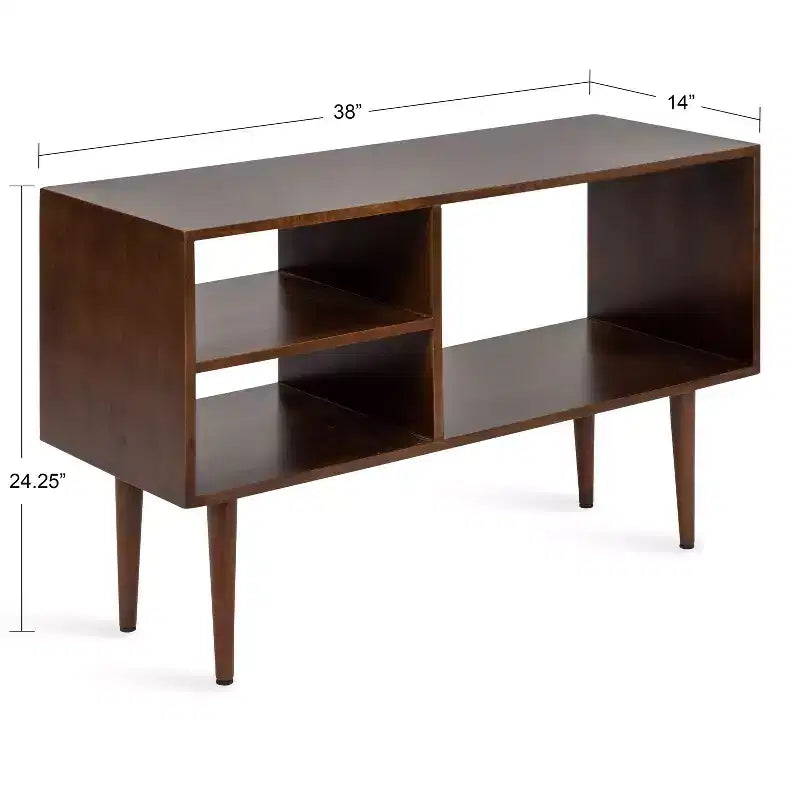 Kate and Laurel Locklear Rectangle Wood Console Table, 38x14x25, Walnut Brown