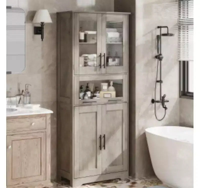 Classic Tall Cabinet (MDF & PB Material), Double Row Design,