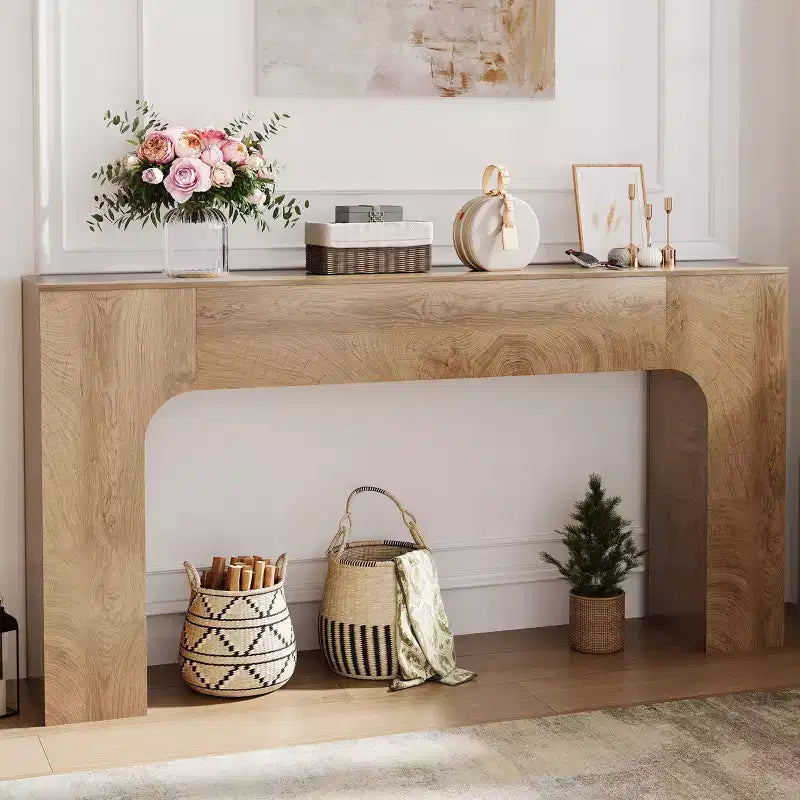 47/63 in Farmhouse Console Table,Narrow Wood Entryway Table Behind Couch,Slim Rustic Hallway Furniture for Living Rooms,Foyers & Apartments