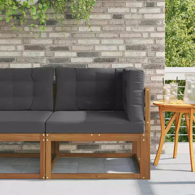 vidaXL Outdoor Corner sofa Solid Acacia Wood Natural