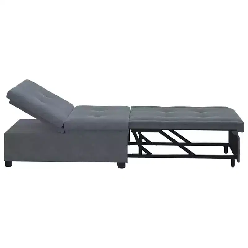 Sofa Bed Dark gray 67 x 194 x 38 cm Velvet
