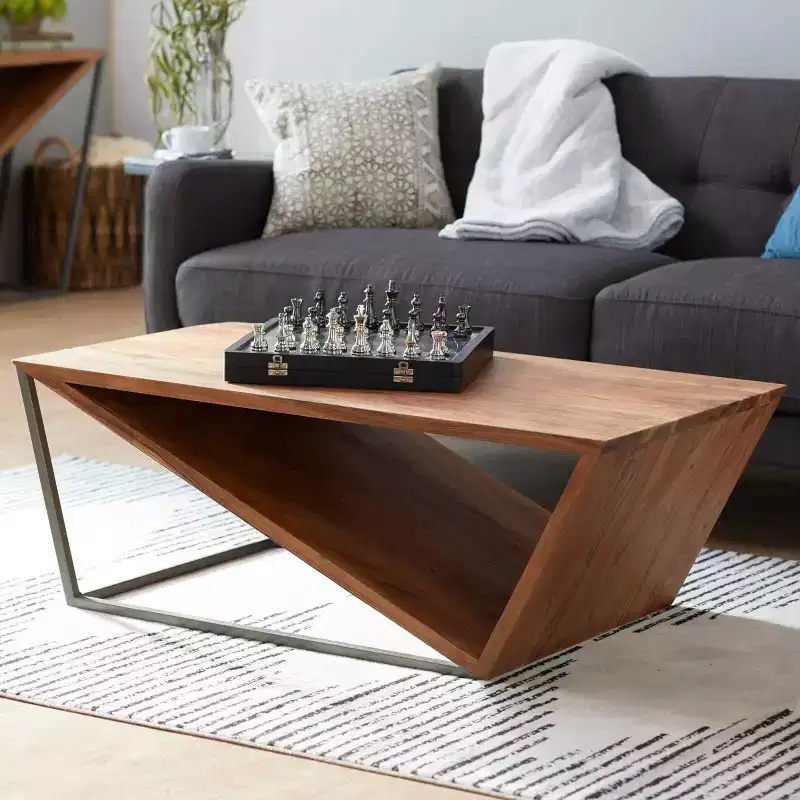Modern Triangular Coffee Table Brown - Olivia & May