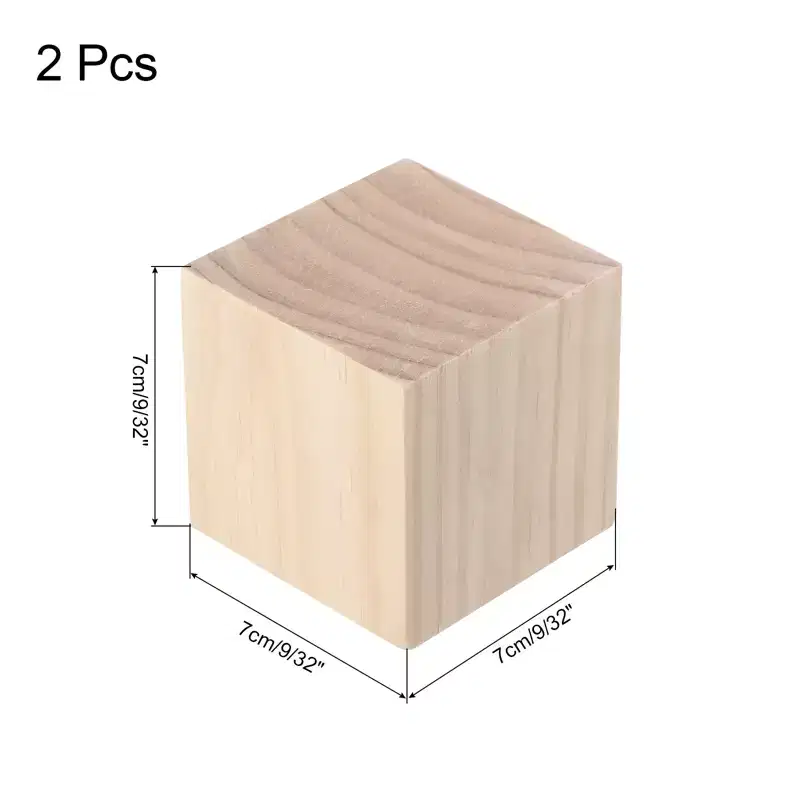 Unique Bargains Smooth Unfinished Arts Decoration Hand Carved Wood Cube