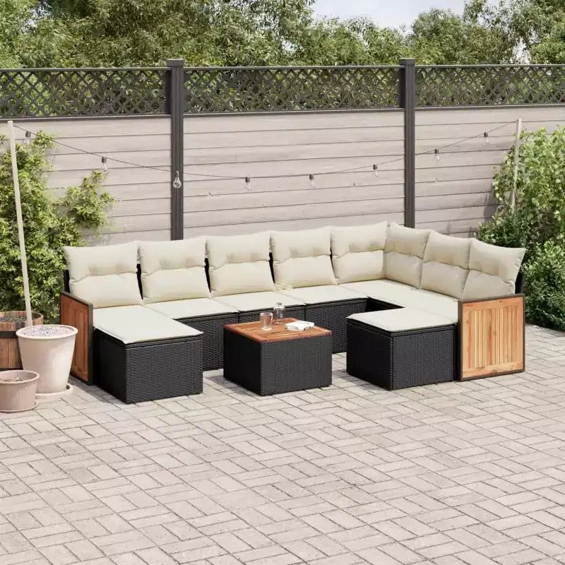 vidaXL Garden Sofa Set Poly Rattan Adjustable Feet