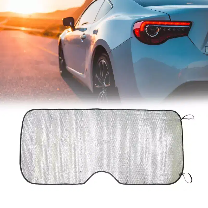 Unique Bargains Aluminium Foil Foldable Car Front Window Windshield Sun Shade Visor Block Cover 137cm x 70cm Silver