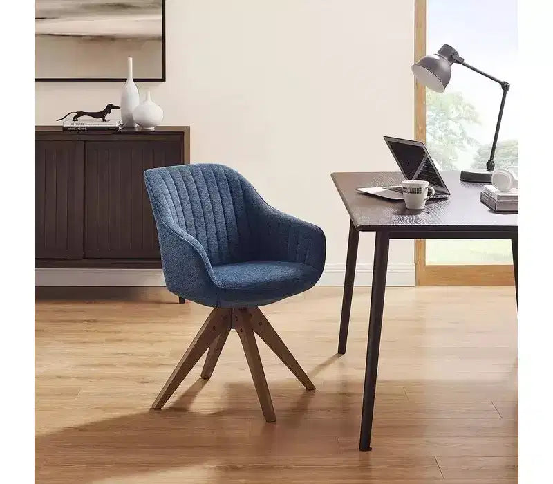 HOMLUX Natural Decor Accent Chair Pyramid Swivel Dining Chair with Beech Wood Legs For Bedroom,Home Office,Kitchen
