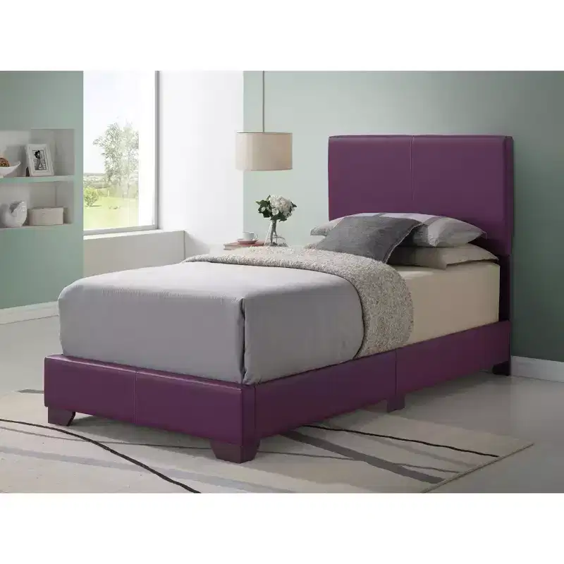 Passion Furniture Aaron Upholstered Twin Panel Bed
