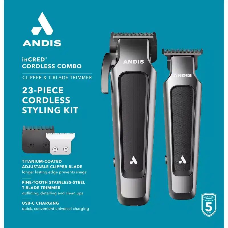 Andis inCred Cordless Combo Styling Kit - 23pc