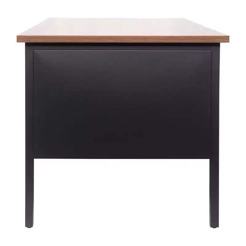 Flash Furniture Cambridge Commercial Grade Single Pedestal Desk with Locking Drawers and Metal Frame