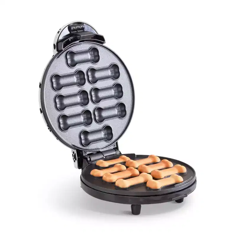 Dash Dog Treat Maker: Nonstick Pet Treat Maker, 8 Cavities, 760W, White/Black, Specialty Cake Maker