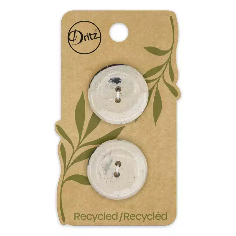 Dritz 25mm Recycled Hemp Round Buttons: Multicolor Sewing Fasteners, 6 Pieces, Plastic Material