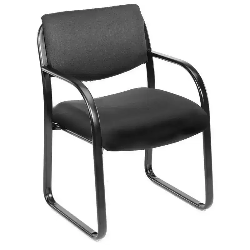 Black Fabric Sled Base Guest Chair, Seats 1