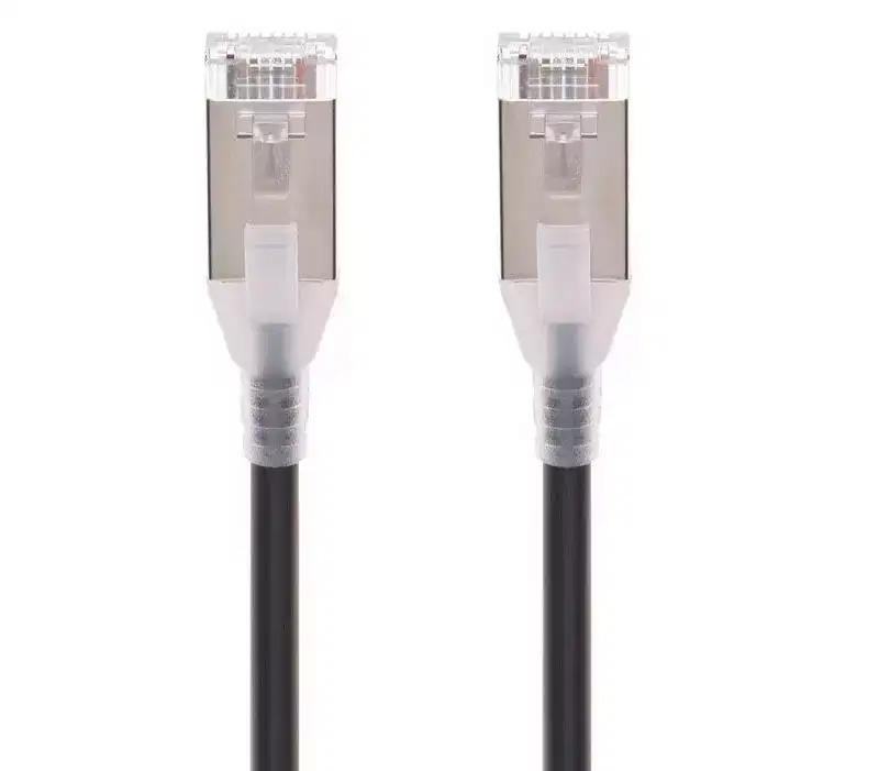 Monoprice Cat6A Ethernet Patch Cable - 3 Feet - Black | Snagless, Double Shielded, Component Level, CM, 30AWG - SlimRun Series