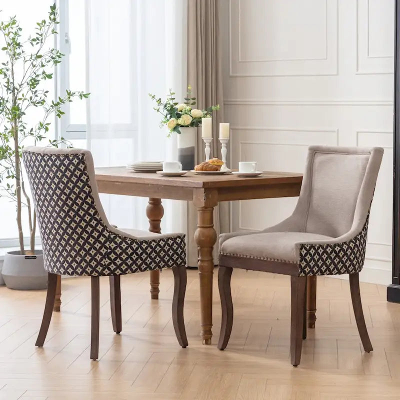 Traditional Tufted Ultra Upholstered Wingback Dining Chair Set of 4