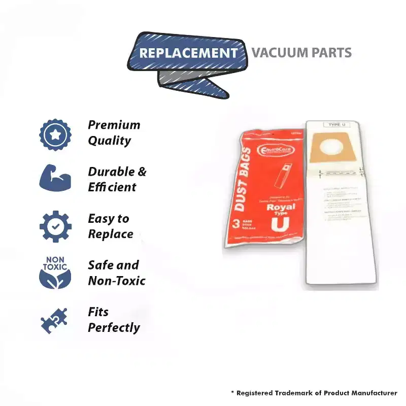 Topvacuumparts Replacement Part For Dirt Devil ROR-1421 Vacuum Cleaner Paper Bags 3pk # compare to part 3920047001, 3920750001, 3-920750-001