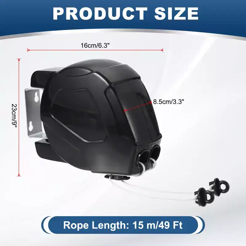 Unique Bargains Portable Retractable Wall-Mounted Outdoor Clotheslines