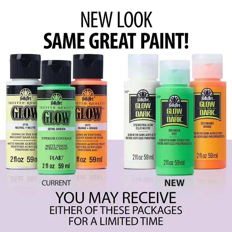 Fa Neon Glw In Drk 8Pc Set 20Z: Multicolored Acrylic Paint & Primer, Interior Use, 24 Sq Ft Coverage, Fast Drying