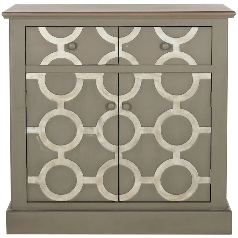 Grey Storage Chest with Deco Chain Link Motif
