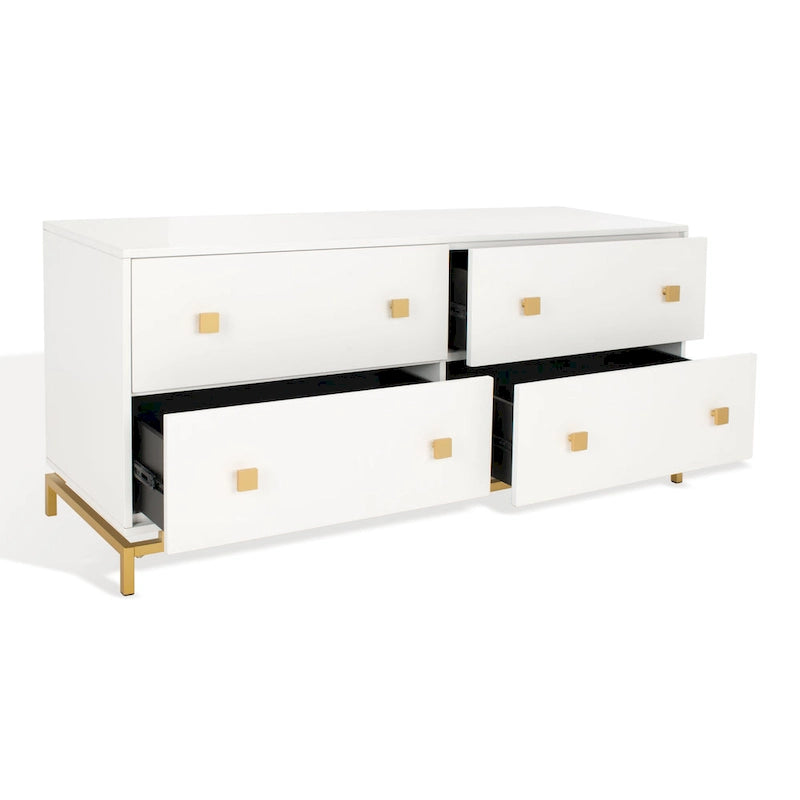 4-Drawer Bedroom Dresser, Couture Style, Solid Wood Frame, Elegant Finish