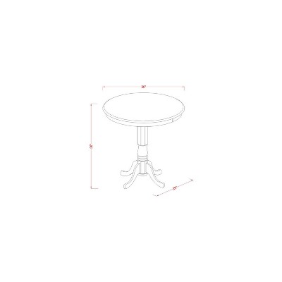 Kitchen Dinette Set 3 Piece Table & Chair Set - Round Pedestal Table & 4 Chairs