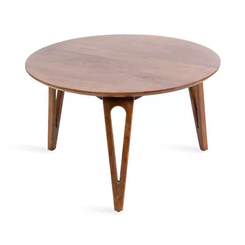 Kate and Laurel Kershaw Round Coffee Table, 30x30x19, Walnut Brown
