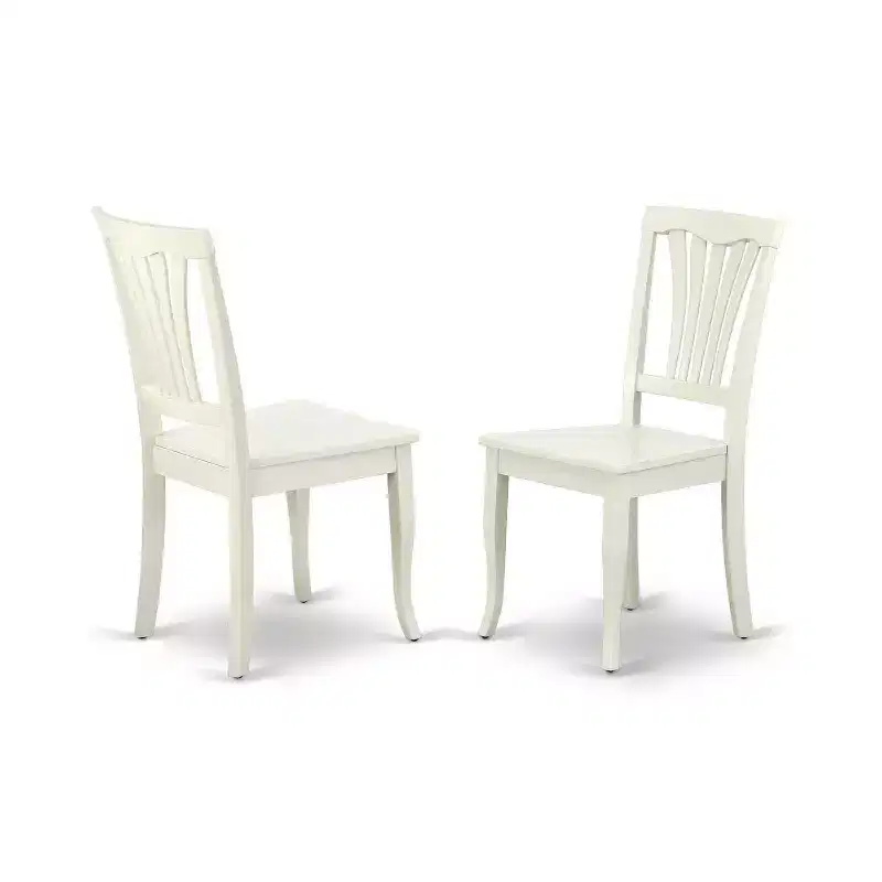 HomeStock 5-Pc Rectangular Linen White Finish Solid Wood Top-Dining Room Set with Butterfly Leaf-Seats 4