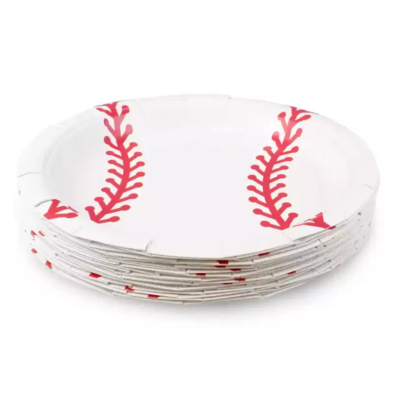 20ct 7.9" Baseball Lunch Paper Plates